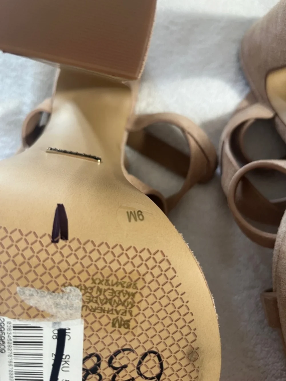 Gianni Bini Beige Suede Strappy Platform Sandal